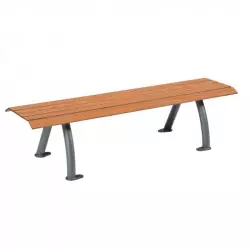 Banquette extérieure en lames HPL aspect teck