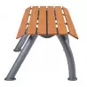 Banquette urbaine assise lames stratifié compact couleur teck Banquette urbaine assise lames stratifié compact couleur teck