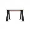 Banquette monoplace en acier et lames de stratifié chêne clair Banquette monoplace en acier et lames de stratifié chêne clair