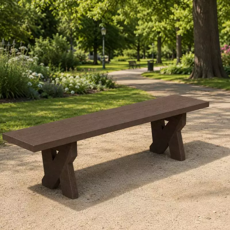 Banquette extérieure en plastique recyclé