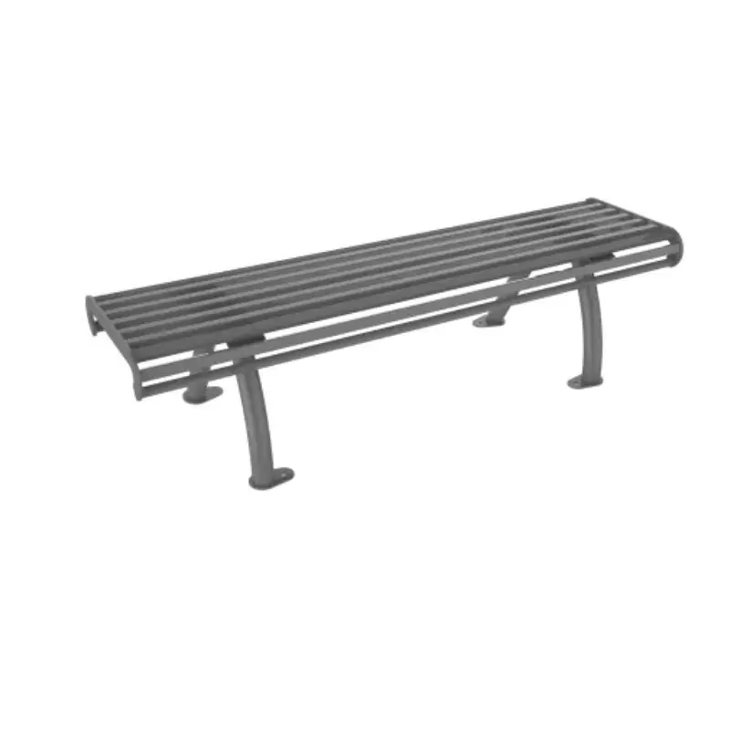 Banquette métallique extérieure gris alu
