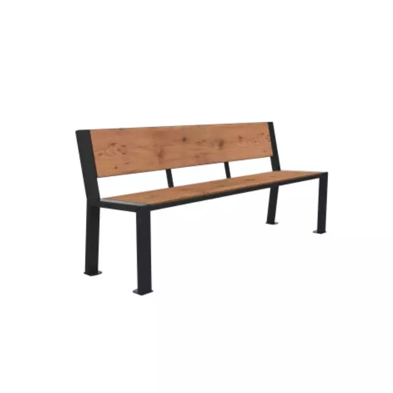 Banc urbain en compact HPL plein finition pin Tyrol