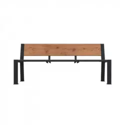 Banc public en acier anthracite et HPL pin Tyrol