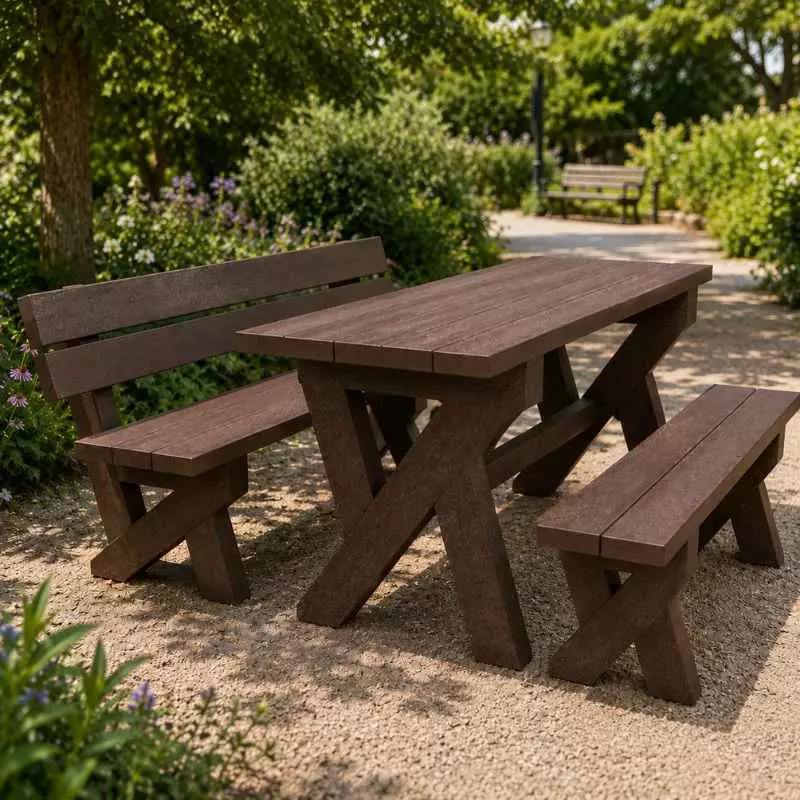 Table de pique-nique en plastique recyclé
