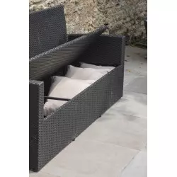 Salon bas de jardin en résine tressée Bavardages