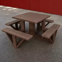 Table de pique-nique pour collectivités en plastique recyclé