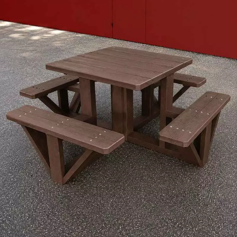 Table de pique-nique pour collectivités en plastique recyclé