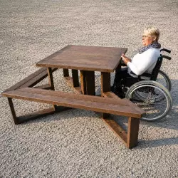 Table de picnic PMR en plastique recyclé