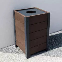 Poubelle publique en plastique recyclé