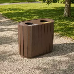 Poubelle tri sélectif en plastique recyclé