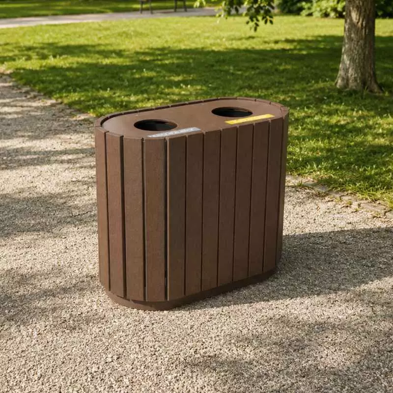 Poubelle tri sélectif en plastique recyclé