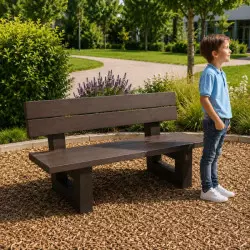 Banc public pour enfant en plastique recyclé
