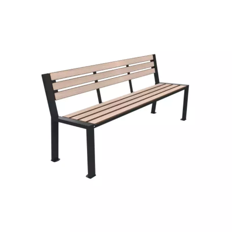 Banc public en HPL finition lames chêne clair