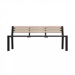 Banc en acier et lames de stratifié chêne clair