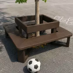 Banc d'arbre en plastique recyclé en plastique recyclé