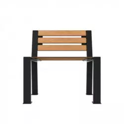 Fauteuil extérieur HPL finition lames teck et acier anthracite