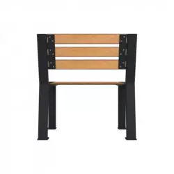 Fauteuil public lames HPL coloris teck et piètement acier gris anthracite