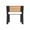 Fauteuil public lames HPL coloris teck et piètement acier gris anthracite