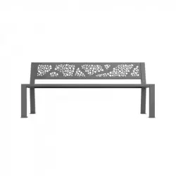 Banc urbain métal gris alu 3 places motifs ajourés contemporains