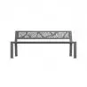 Banc urbain métal gris alu 3 places motifs ajourés contemporains