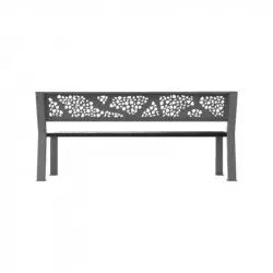 Banc urbain en métal graphique gris 9006