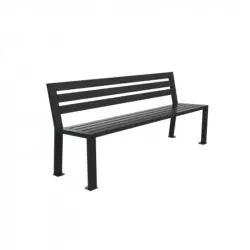 Banc urbain en métal tubulaire gris anthracite