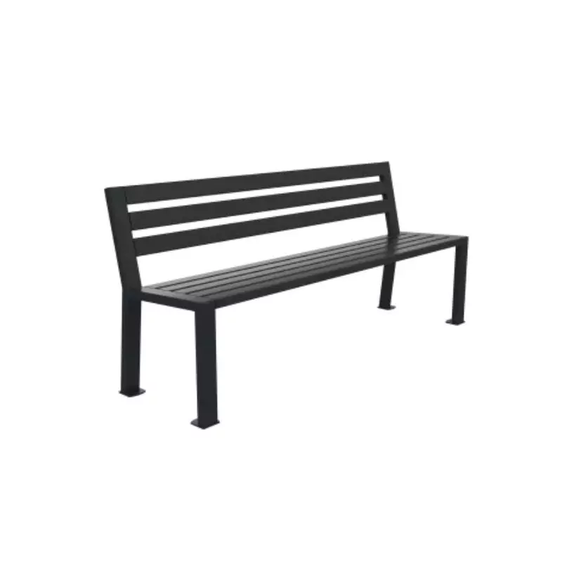 Banc urbain en métal tubulaire gris anthracite
