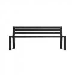 Banc de ville en acier anthracite avec lames