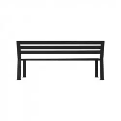 Banc public métal gris 7016, 3 places avec lames