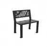 Fauteuil urbain en métal graphique gris anthracite