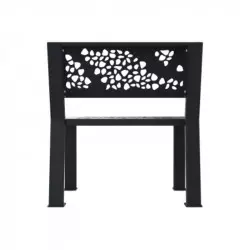Fauteuil public métal ajouré gris RAL 7016 avec découpe laser