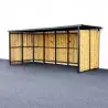 Abri à vélo ouvert en tôle et bois