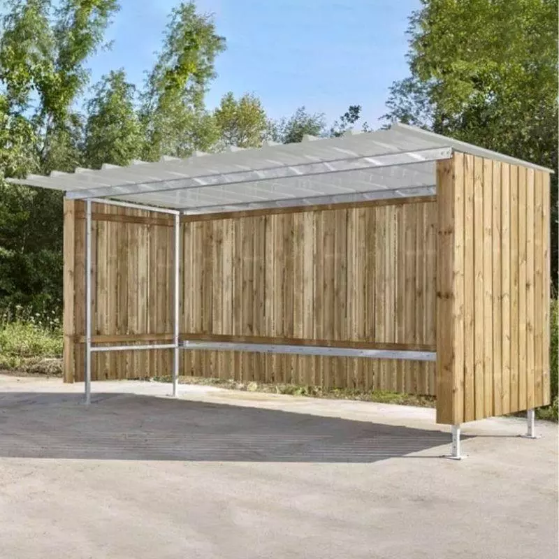 Abri 2 roues extérieur accès libre, en bois et tôle