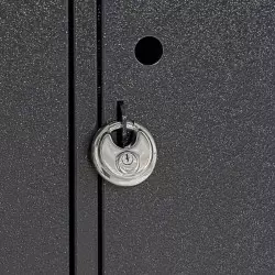 Porte du casier verrouillée avec un cadenas Porte du casier verrouillée avec un cadenas