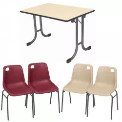 Lot tables pliantes Vendée et chaise empilable a coque Vanoise