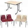 Lot tables pliantes Vendée et chaise empilable a coque Vanoise Lot tables pliantes Vendée et chaise empilable a coque Vanoise