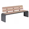 Banc public en acier et HPL lames chêne clair