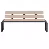 Banc public compact HPL finition lames chêne clair et acier