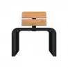 Fauteuil urbain en lames de HPL finition teck et acier Fauteuil urbain en lames de HPL finition teck et acier