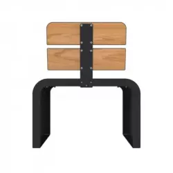Fauteuil de ville acier et stratifié compact chêne clair vue arrière Fauteuil de ville acier et stratifié compact chêne clair vue arrière