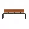 Banc public compact HPL effet lames coloris teck et acier