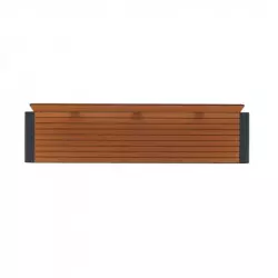 Assise du banc urbain acier et HPL effet lames aspect teck