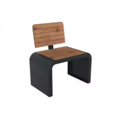Fauteuil public en acier et HPL effet lames pin Tyrol