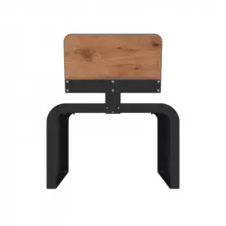 Vue dos du fauteuil urbain acier et HPL effet lames pin Tyrol