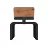 Vue dos du fauteuil urbain acier et HPL effet lames pin Tyrol