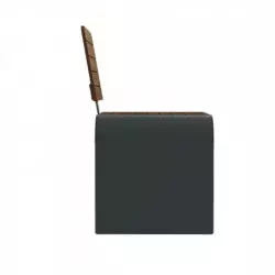 Vue du piétement en acier enroulé gris anthracite du fauteuil urbain