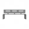 Banc urbain en métal ajouré gris clair vue dos