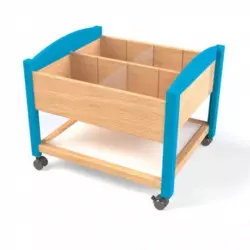 Meuble de rangement haut pour livres finition bleue