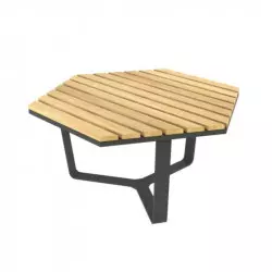 Table basse pour extérieur en acier et bois FSC