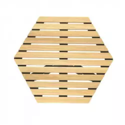 Table hexagonale en bois de robinier pour extérieur Table hexagonale en bois de robinier pour extérieur
